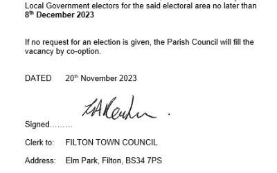 VACANCY FOR A COUNCILLOR