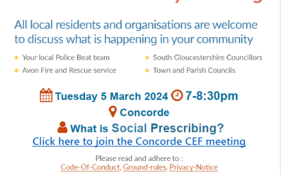 Concorde Community Engagement Forum (CEF) is on Tuesday 5 March 2024 at 7pm on Microsoft teams.