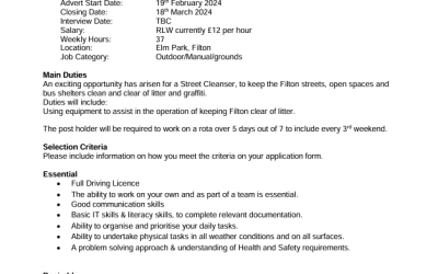 Mobile Street Cleanser Vacancy at Filton Town Council